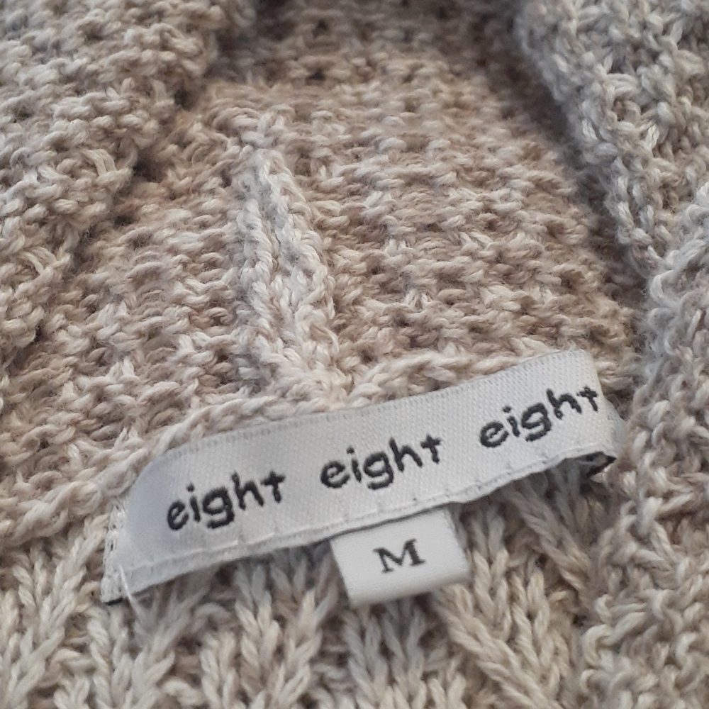 Eight eight eight cowl style sweater,  tan sz M